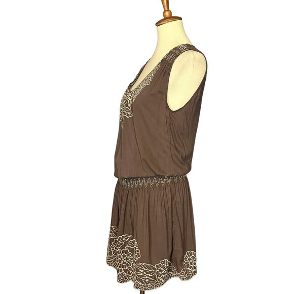 Monoreno Brown Floral Mini Dress - Picture 2 of 6